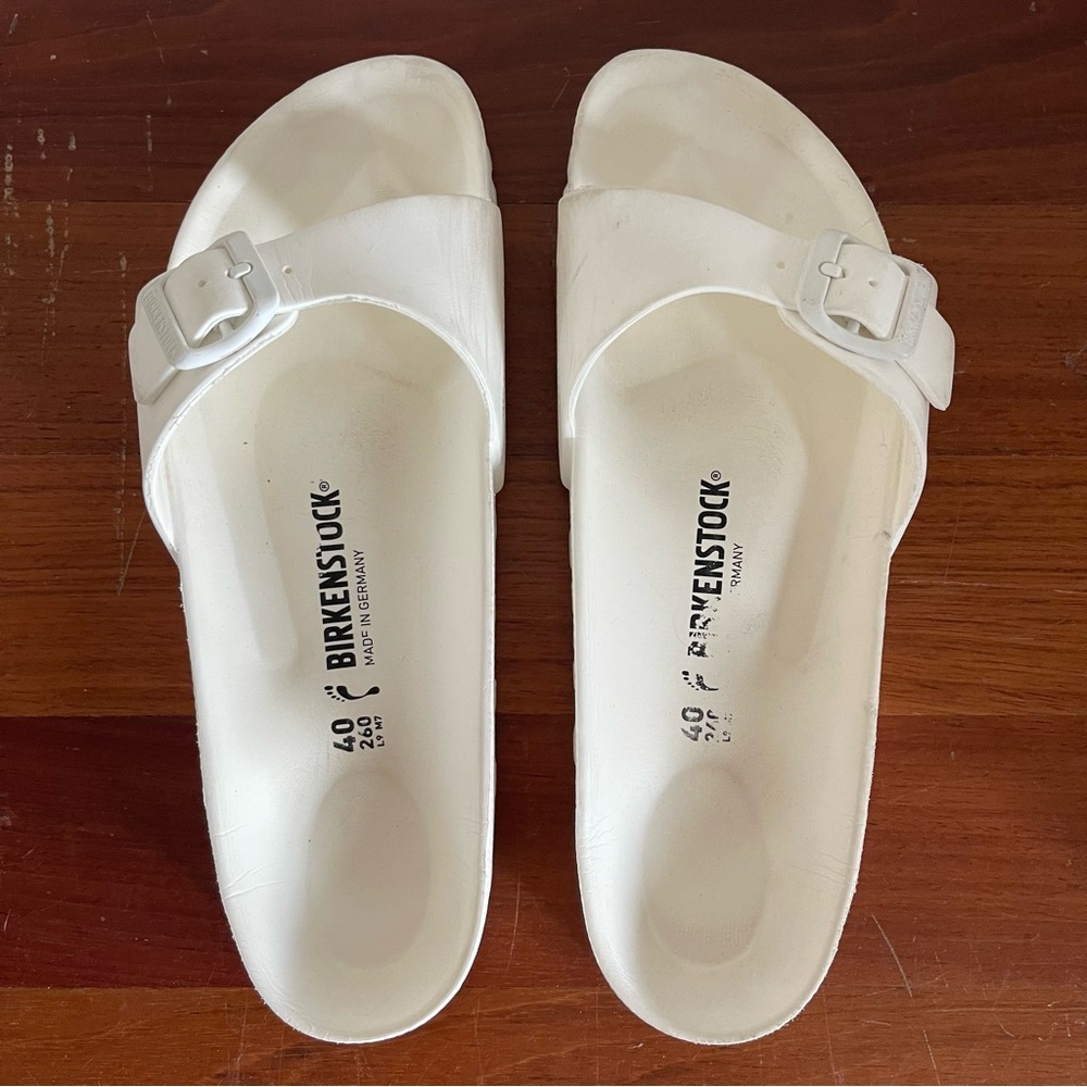Birkenstock Madrid Essentials White Slide Sandals